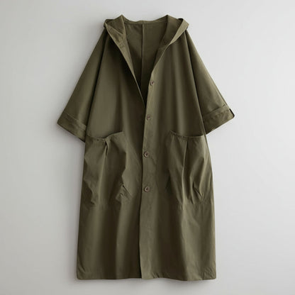 Waterproof Women's Oversized Hooded Trench Coat