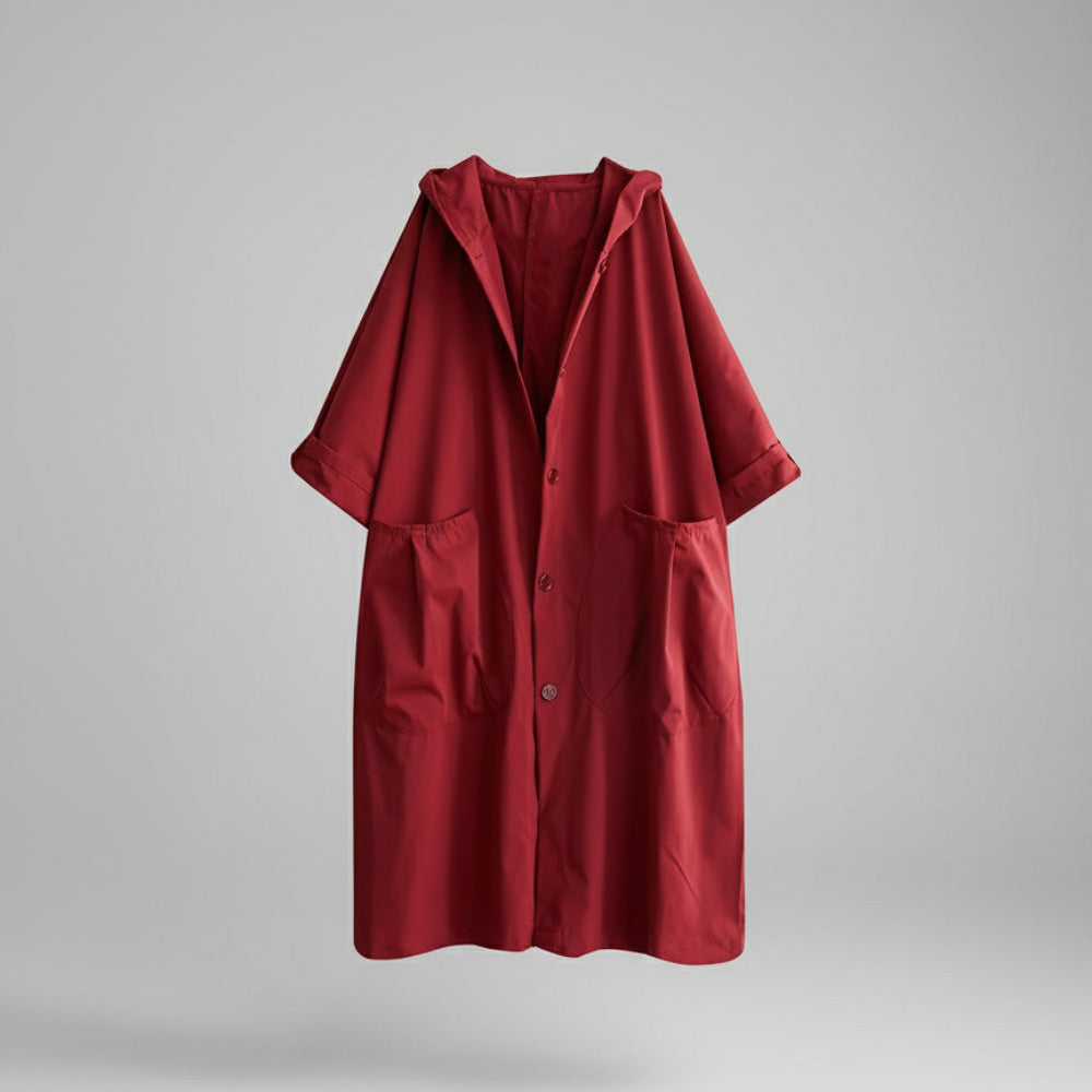 Waterproof Women's Oversized Hooded Trench Coat