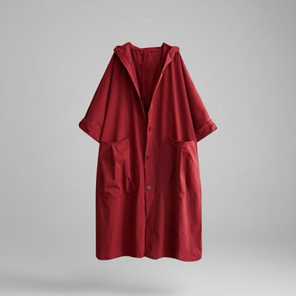 Waterproof Women's Oversized Hooded Trench Coat