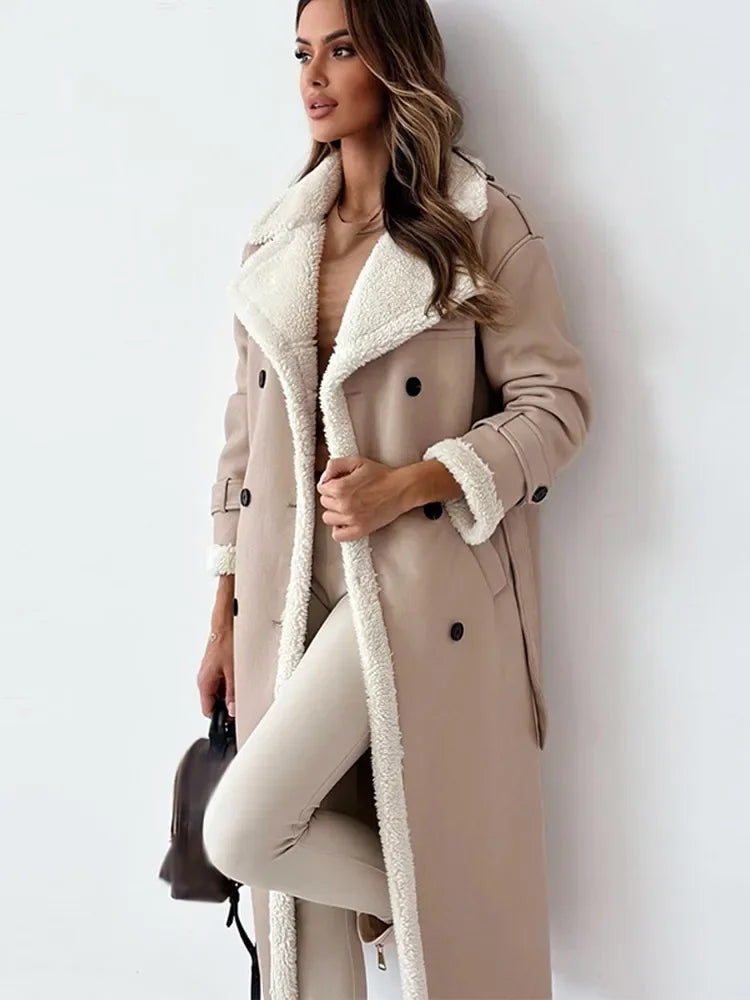 Luxury Faux Fur Long Trench Coat - OutfitLondon