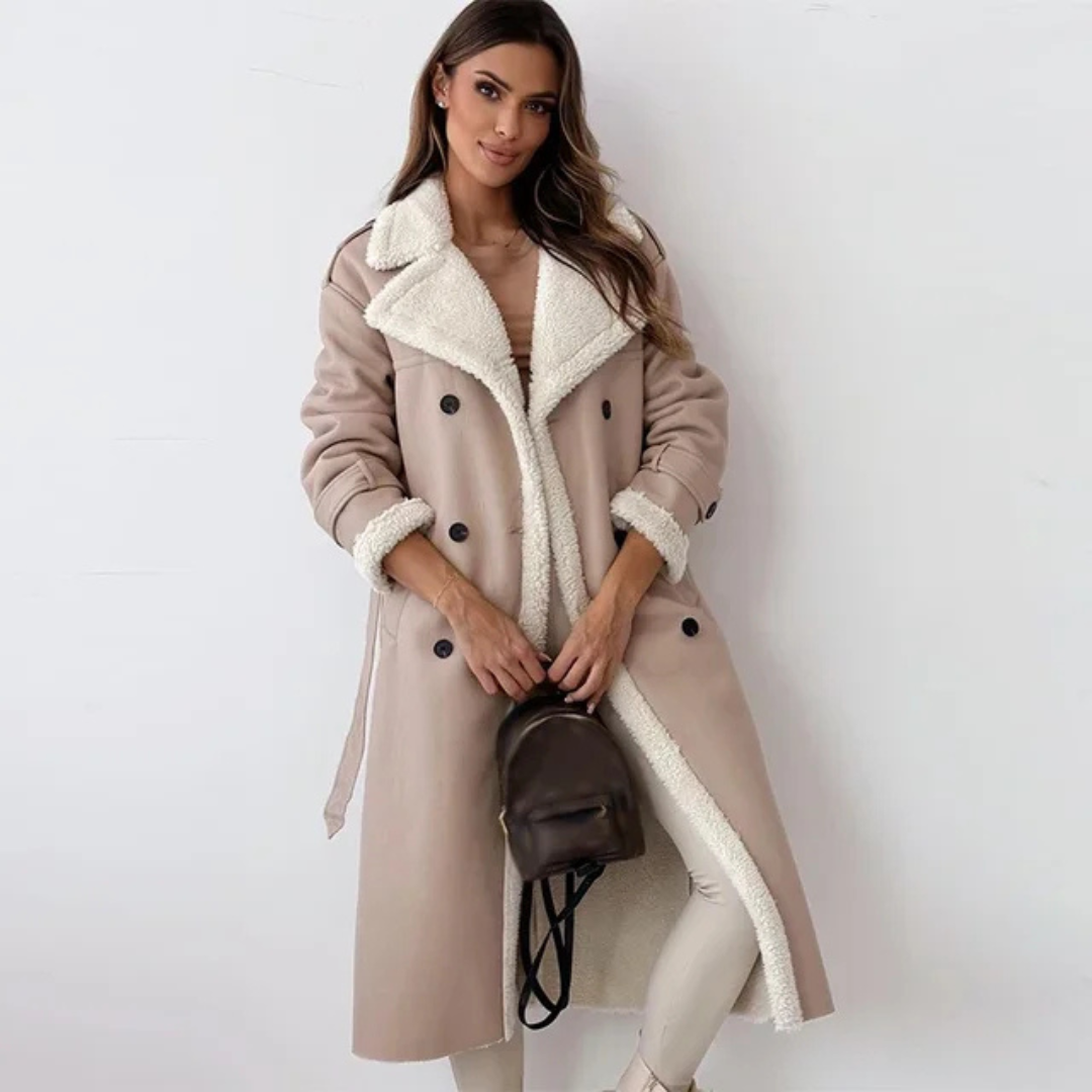 Luxury Faux Fur Long Trench Coat