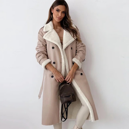 Luxury Faux Fur Long Trench Coat