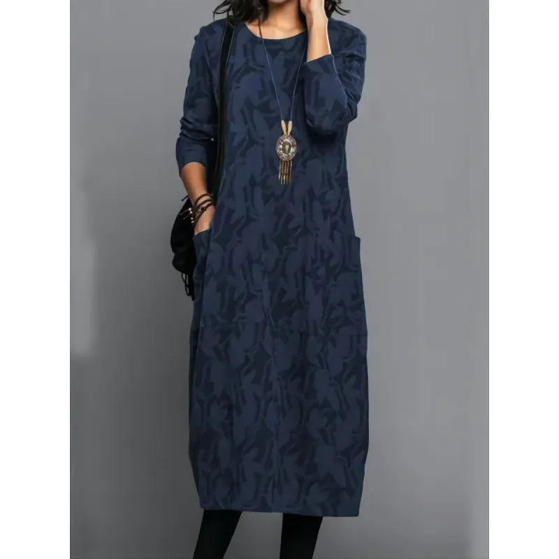 Women's Long Sleeve Dress with Side Pockets