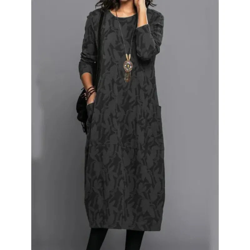 Women's Long Sleeve Dress with Side Pockets