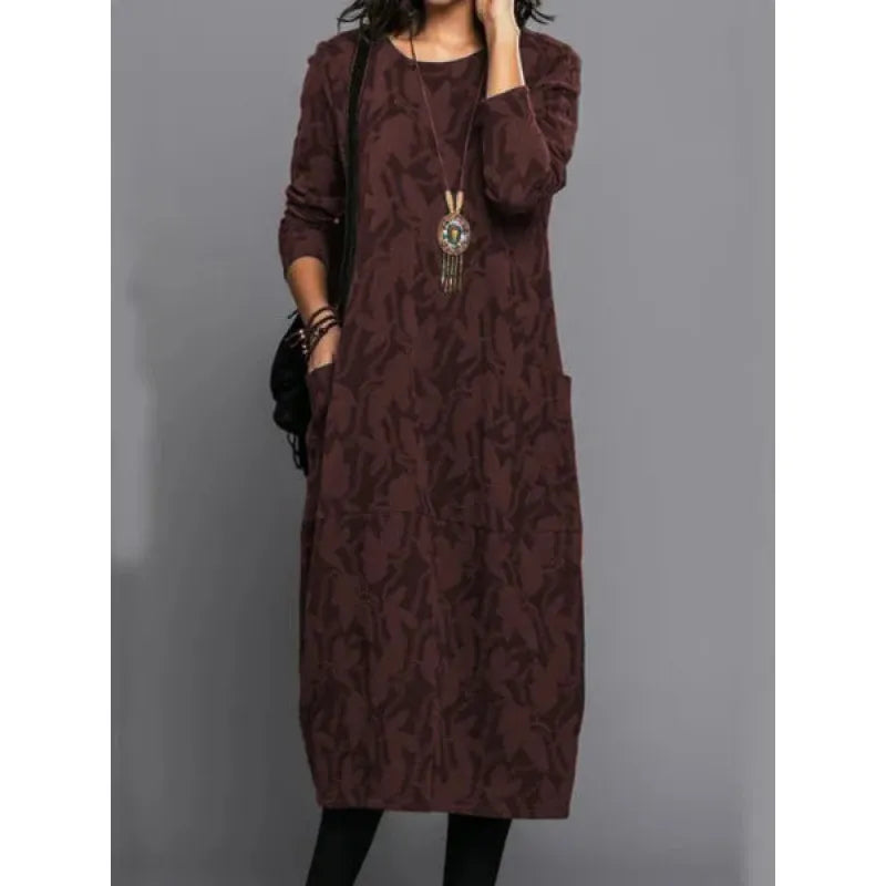 Women's Long Sleeve Dress with Side Pockets