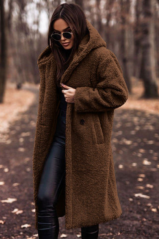 Warm Women's Faux Fur Parka Coat with Hood