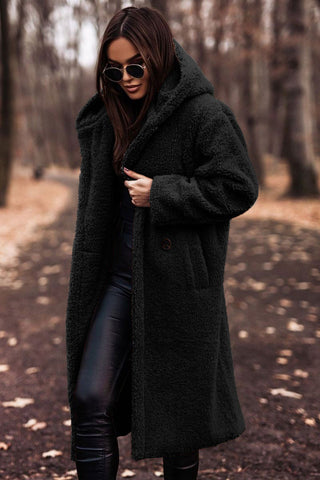 Warm Women's Faux Fur Parka Coat with Hood - OutfitLondon
