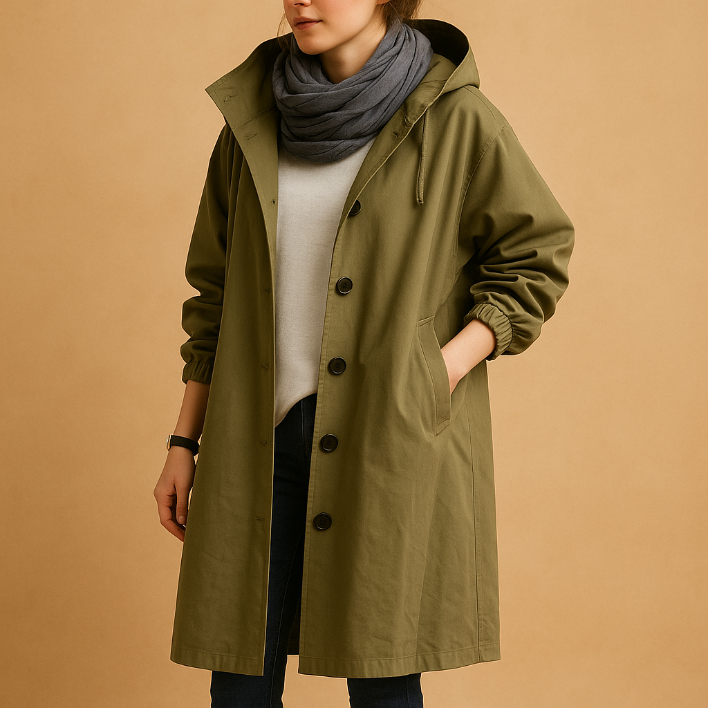 Waterproof Women's Raincoat with Adjustable Hood