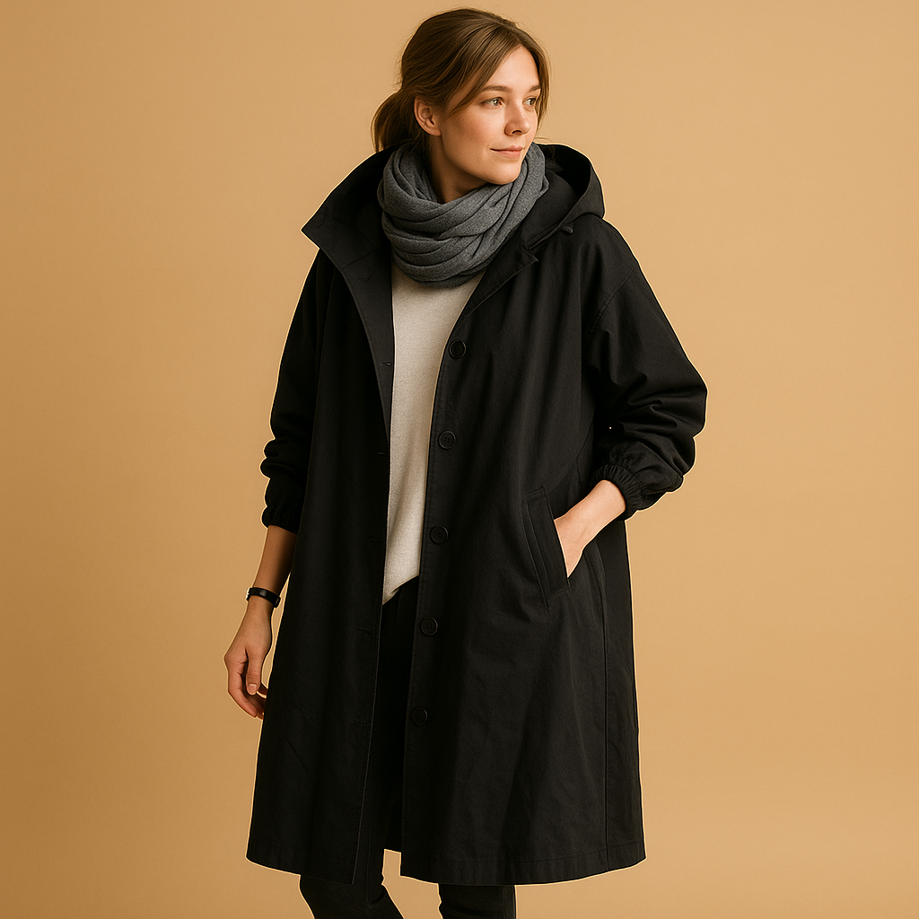 Waterproof Women's Raincoat with Adjustable Hood