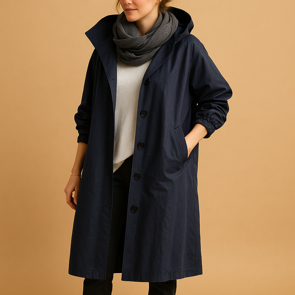 Waterproof Women's Raincoat with Adjustable Hood