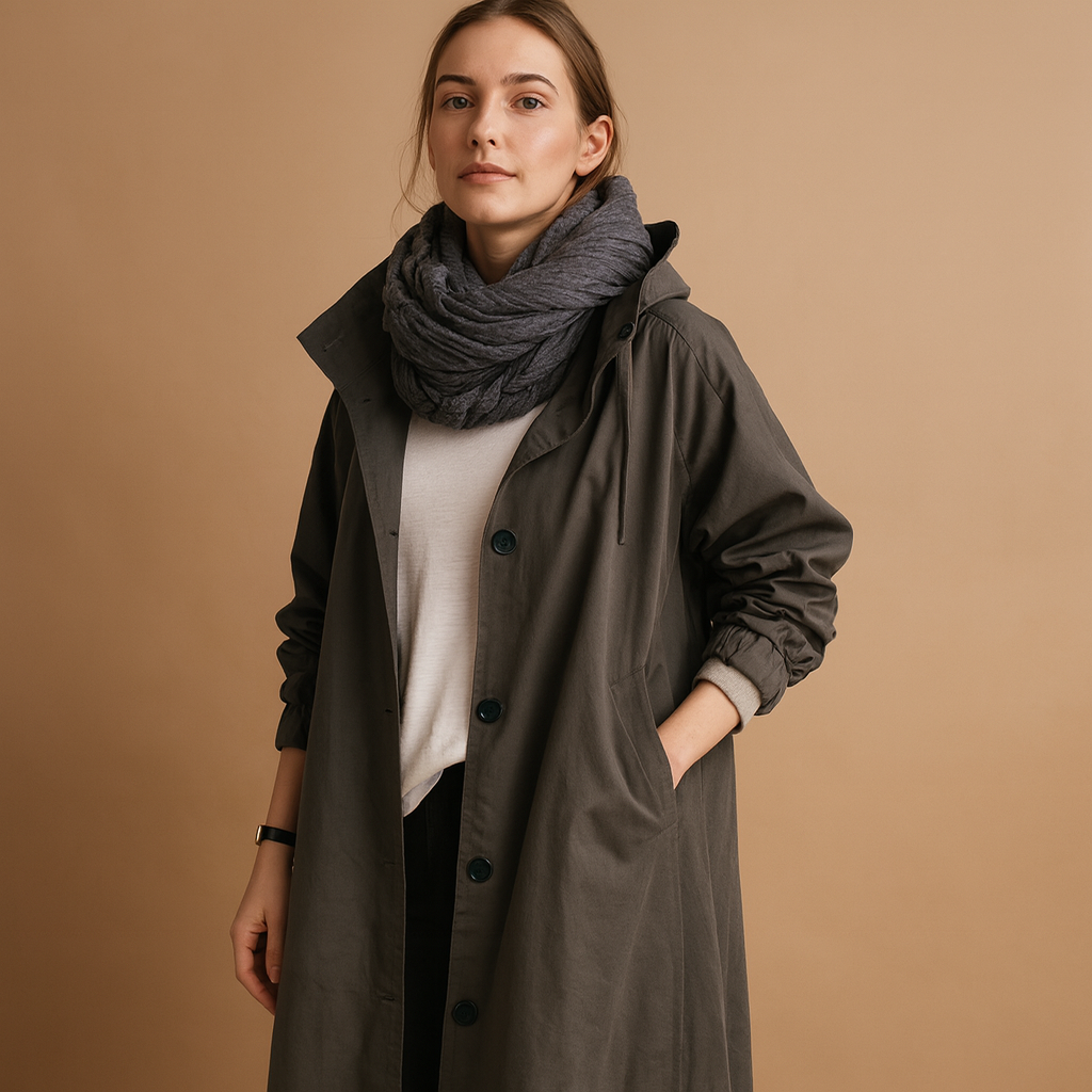 Waterproof Women's Raincoat with Adjustable Hood