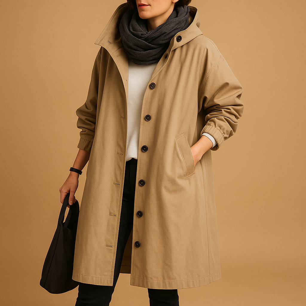 Waterproof Women's Raincoat with Adjustable Hood