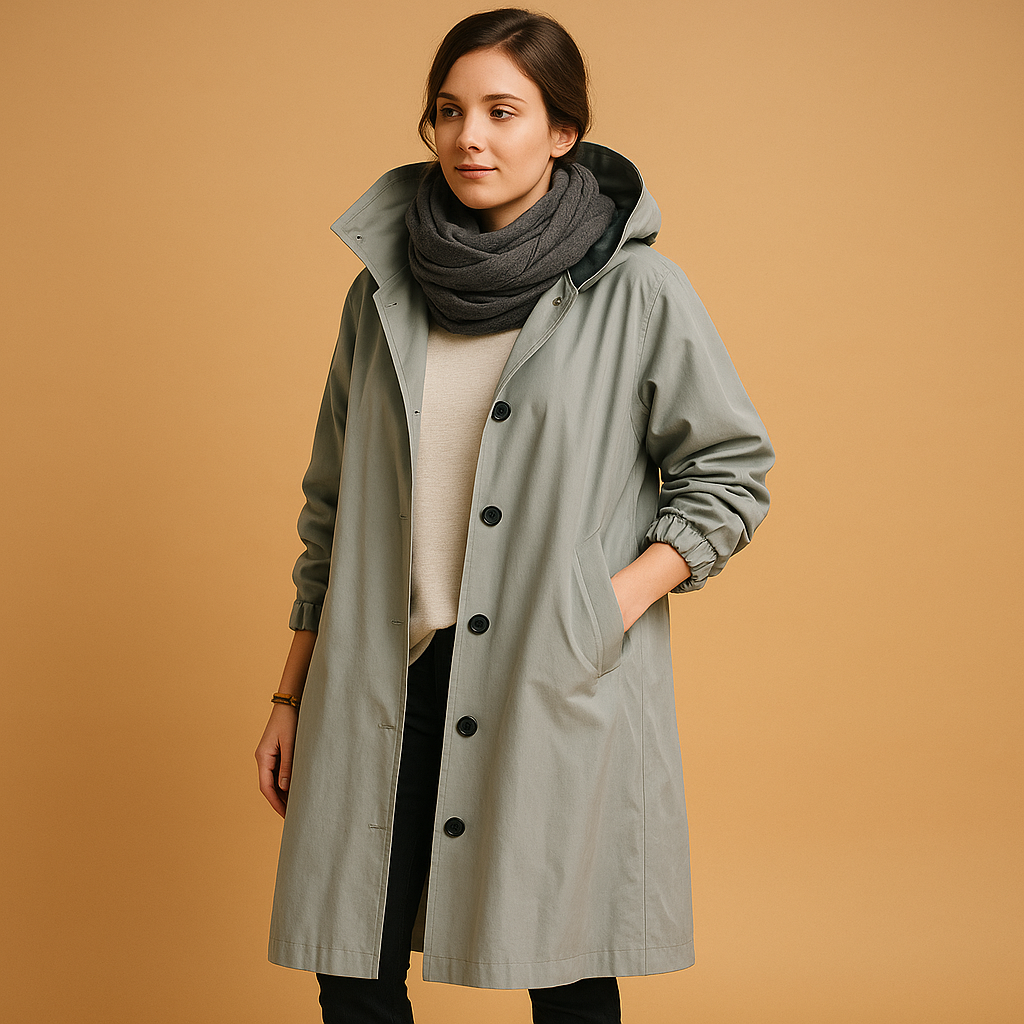 Waterproof Women's Raincoat with Adjustable Hood - OutfitLondon