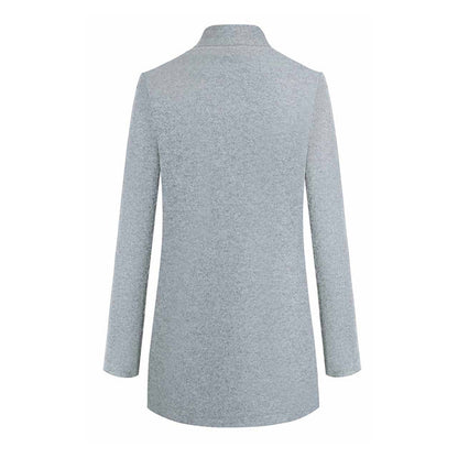 Classic Ladies Wool Overcoat with Collar and Slim Fit