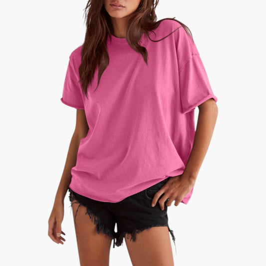 Women's Casual Cotton Loose-Fit Short Sleeve T-Shirt