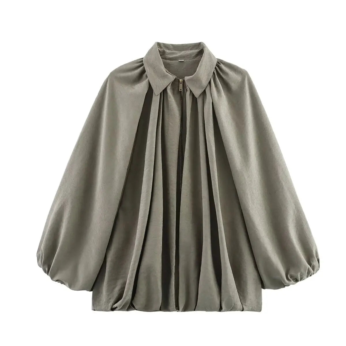 Women's Casual Padded Bomber Jacket with Zip Front - OutfitLondon