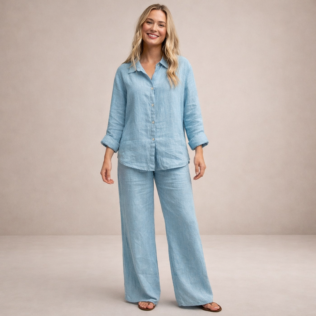 Women's Casual Cotton Two-Piece Loungewear Set