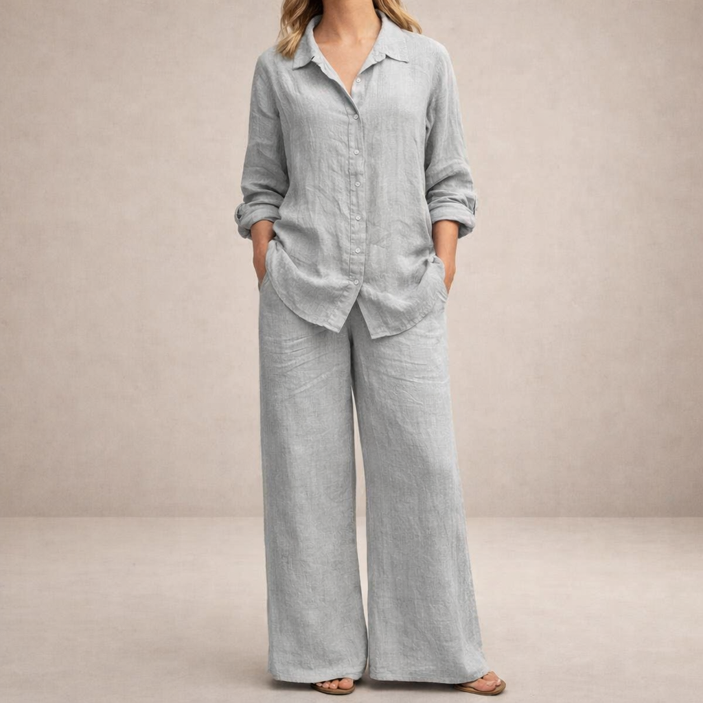 Women's Casual Cotton Two-Piece Loungewear Set