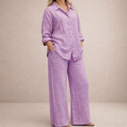 Women's Casual Cotton Two-Piece Loungewear Set