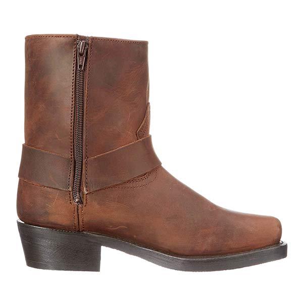 Tough Black Biker Boots with Buckle Detail for Women