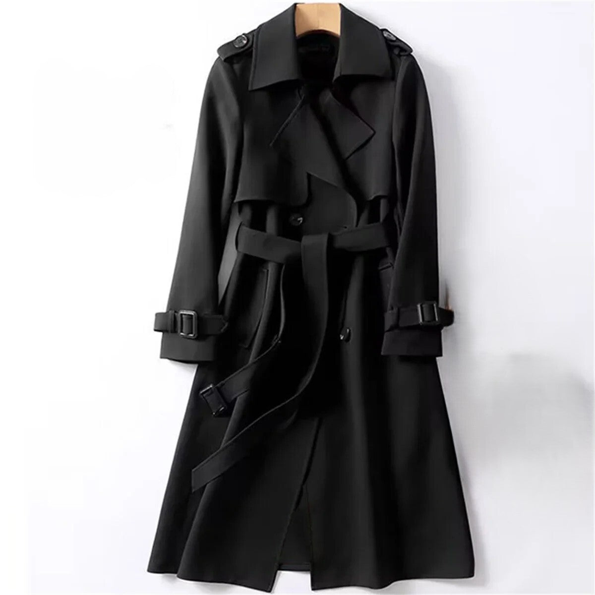 Timeless Double Buttoned Long Trench Coat
