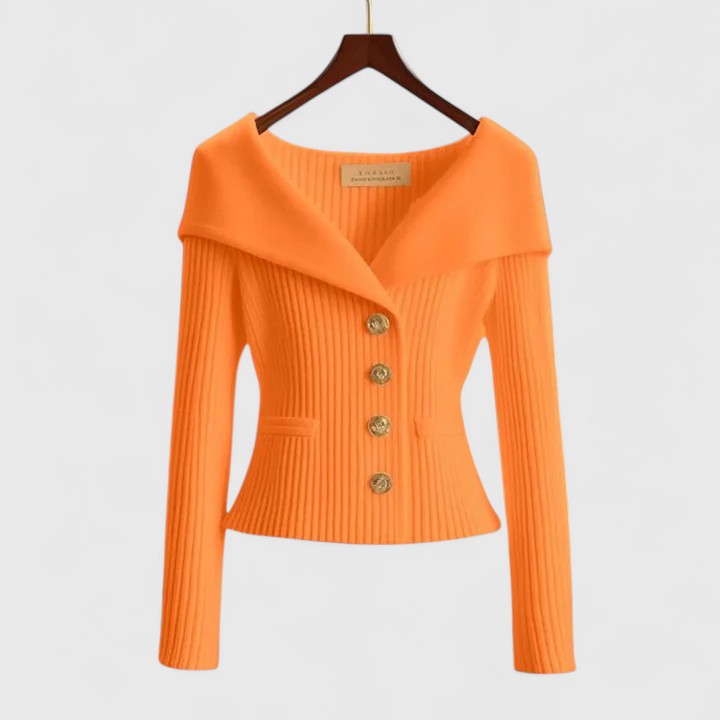 Ladies' Drop Shoulder Knit Button Sweater