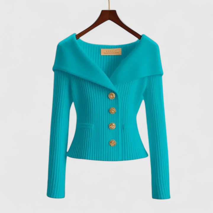 Ladies' Drop Shoulder Knit Button Sweater