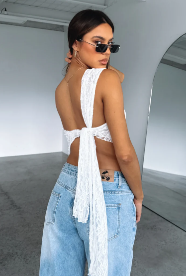 Women's Elegant Lace One Shoulder Asymmetrical Top