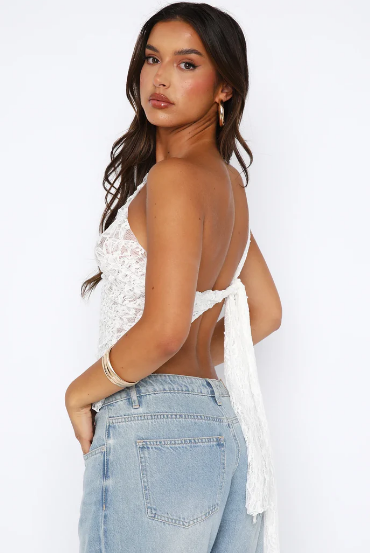 Women's Elegant Lace One Shoulder Asymmetrical Top