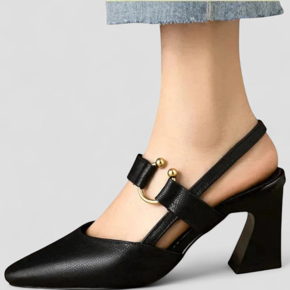 Comfortable Low Heel Slingback Shoes for Women - OutfitLondon