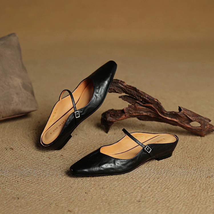 Ladies Real Leather Pumps Shoes - OutfitLondon