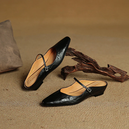 Ladies Real Leather Pumps Shoes - OutfitLondon