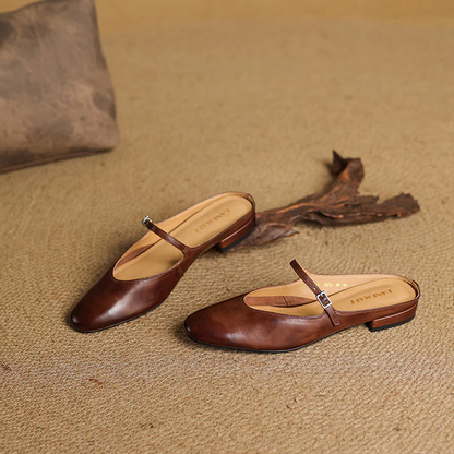 Real Leather Comfort Mule Shoes