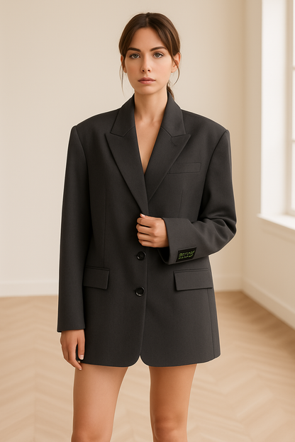 Women's Classic Oversized Wool Blend Blazer