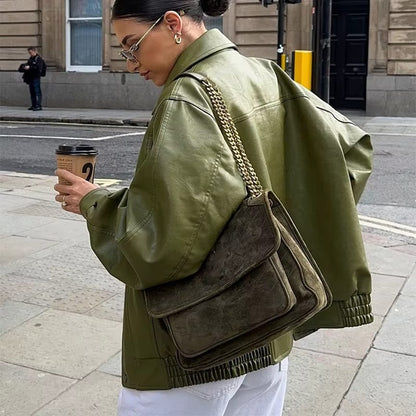 Luxurious Suede Parka Coat for Women with Zip Up Front