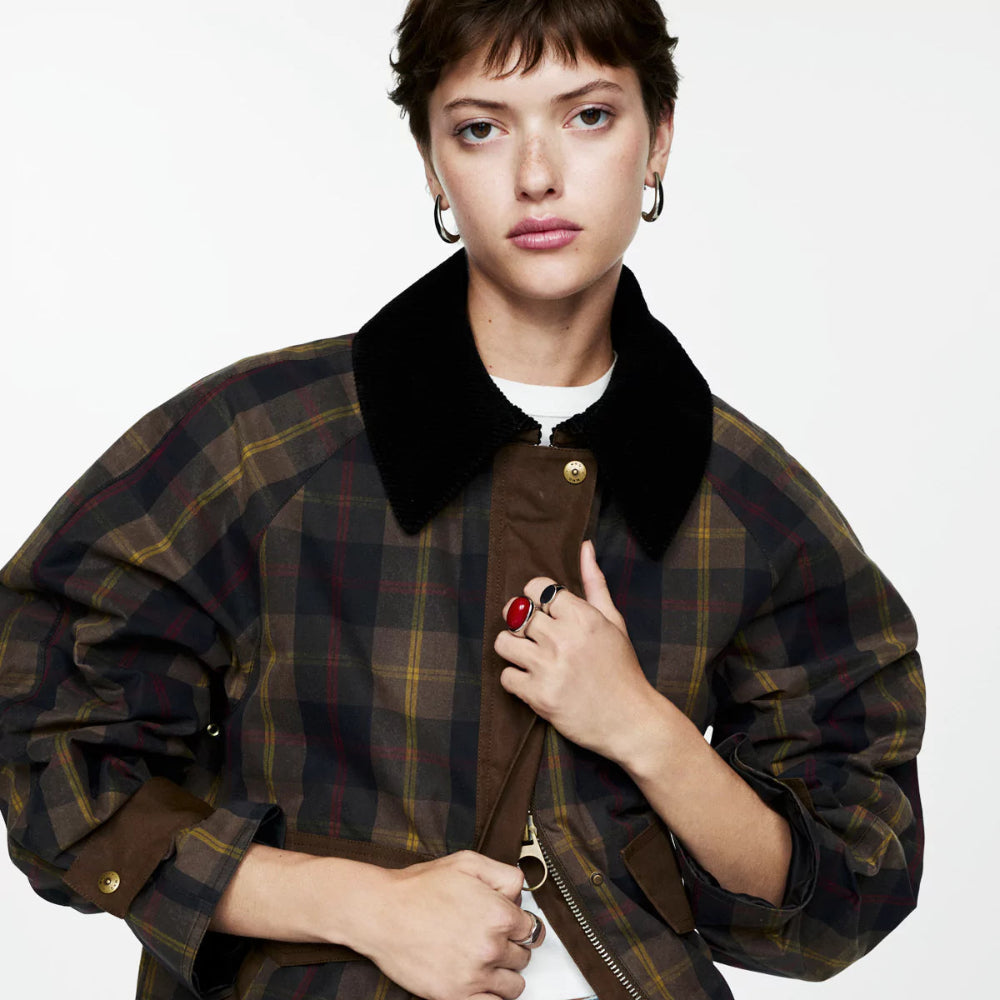 Classic Plaid Oversized Women's Coat - OutfitLondon