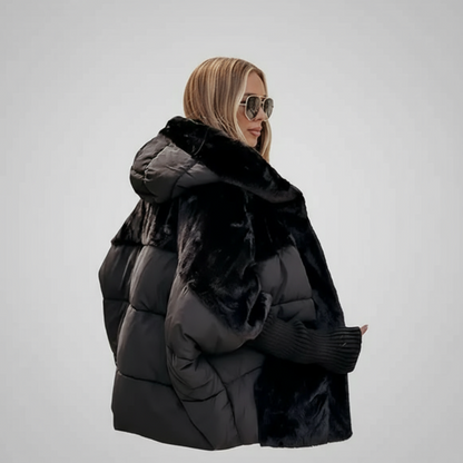 Warm Women's Long Down Parka Coat with Hood