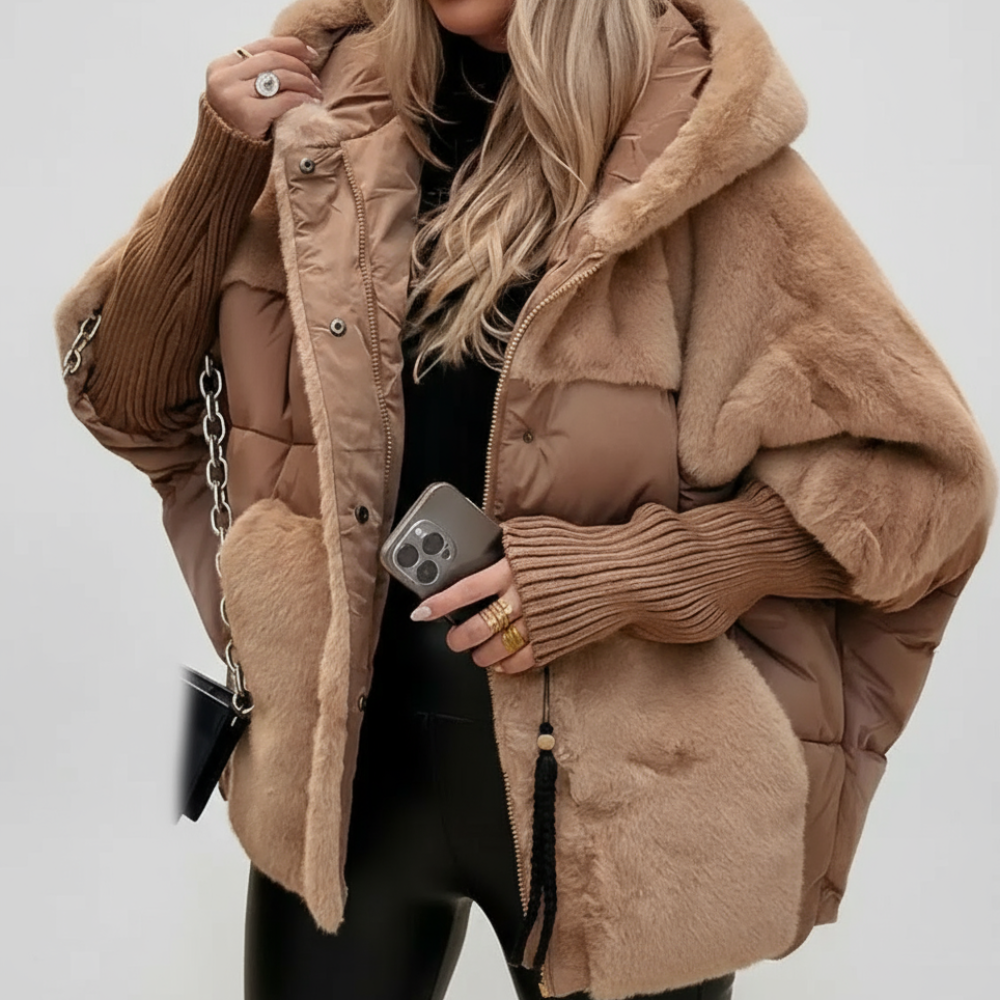 Warm Women's Long Down Parka Coat with Hood