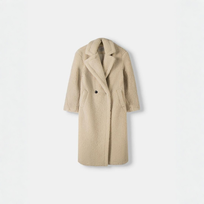 Warm Women's Faux Fur Double Breasted Coat - OutfitLondon