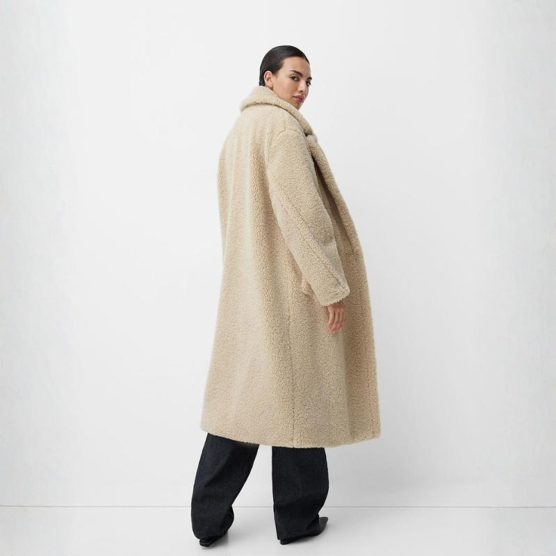 Warm Women's Faux Fur Double Breasted Coat