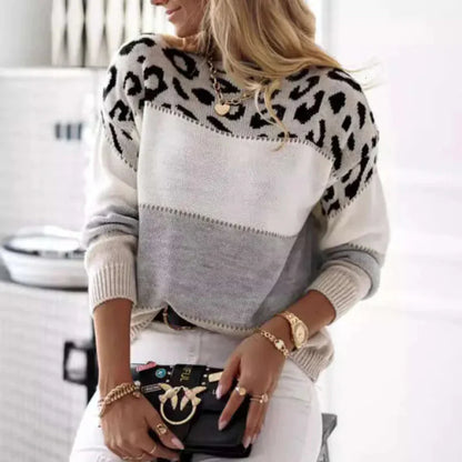 Women's Colorful Knitted Crew Sweater