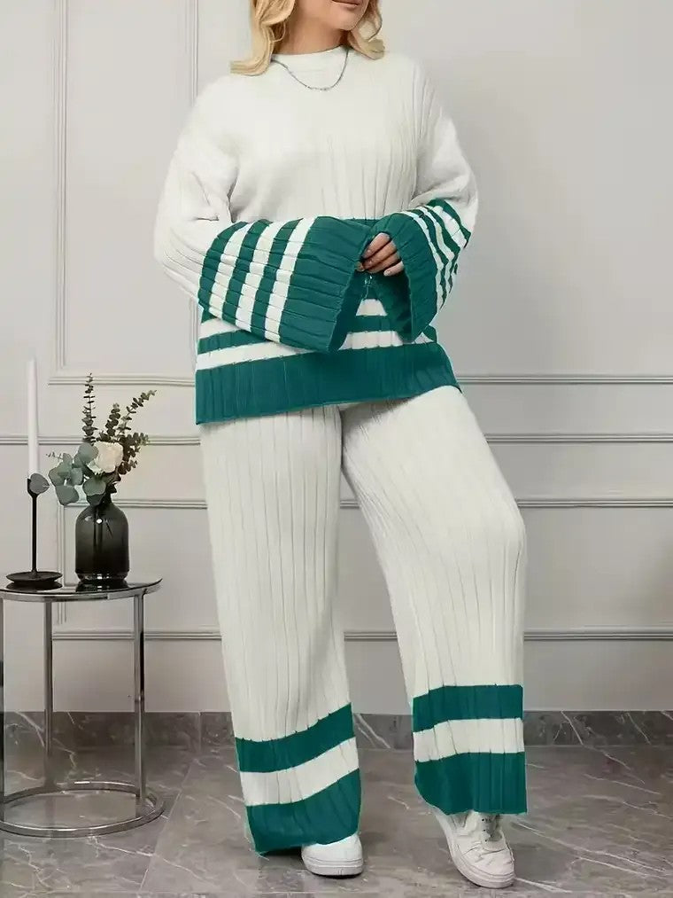 Comfy Plush Knit Pajama Set – Warm Relaxing Sleepwear - OutfitLondon