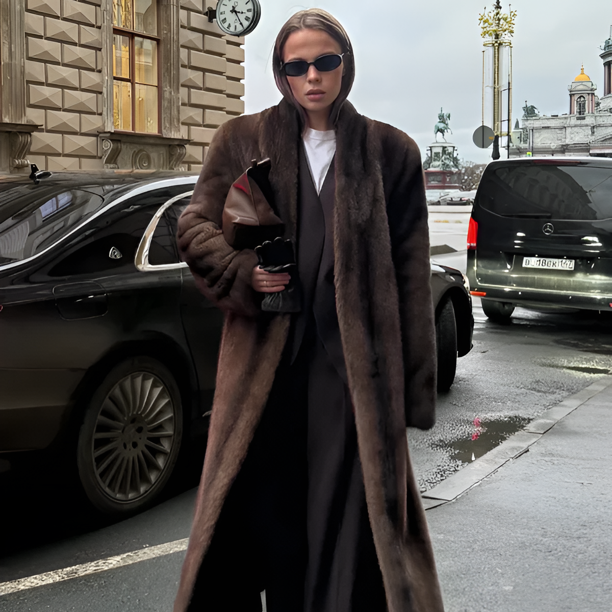 Soft Faux Fur Ladies Long Winter Coat Designer Style - OutfitLondon