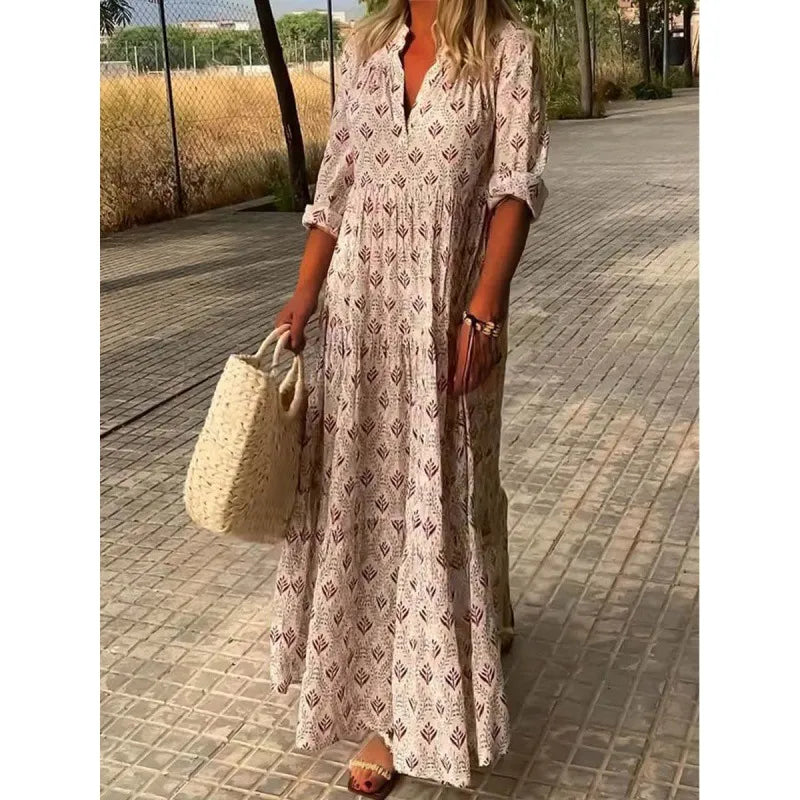 Women's Beautiful Flower Maxi Sundress - OutfitLondon