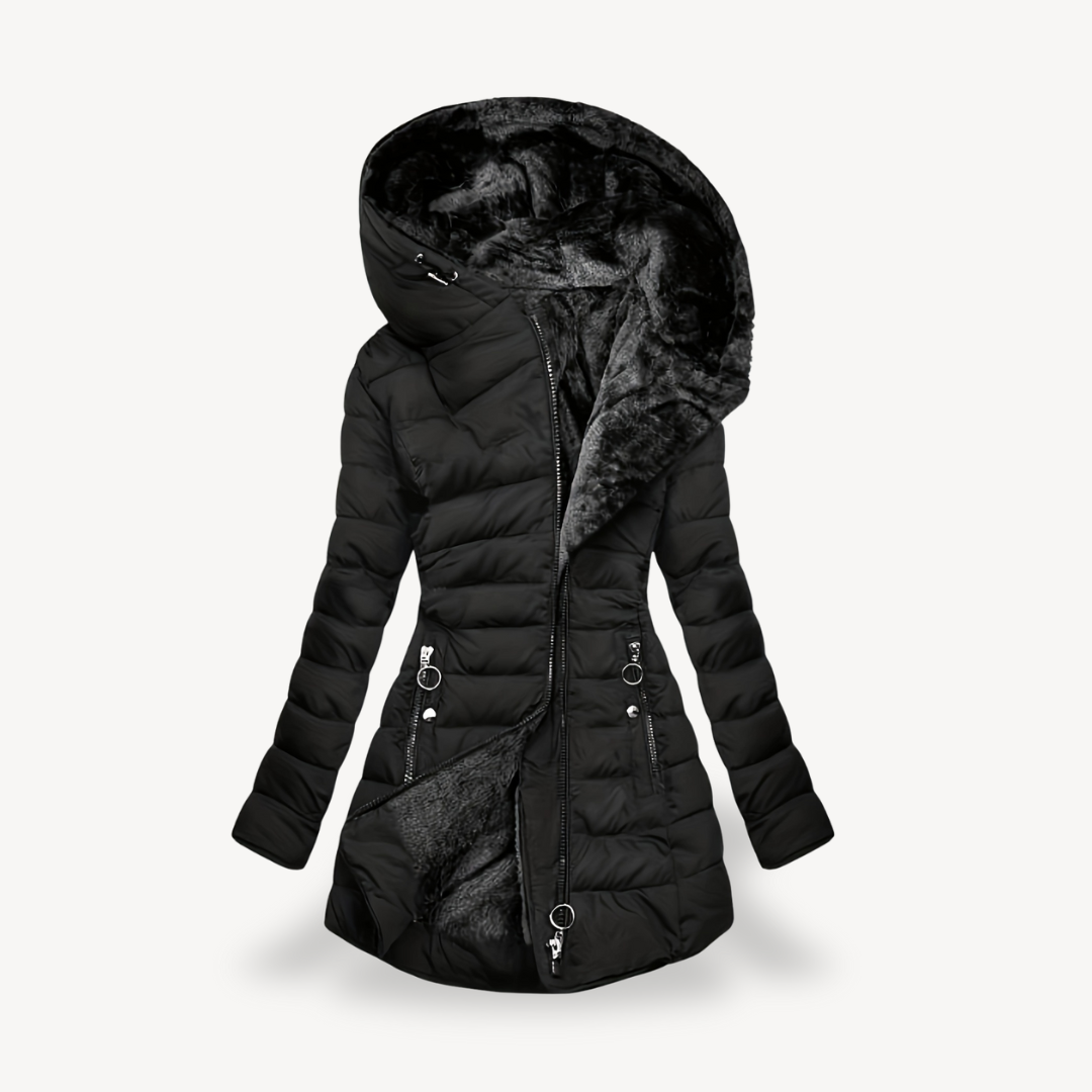 Women's Fitted Warm Padded Coat - OutfitLondon