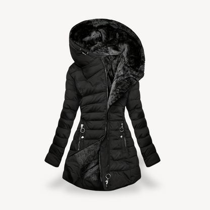 Women's Fitted Warm Padded Coat - OutfitLondon