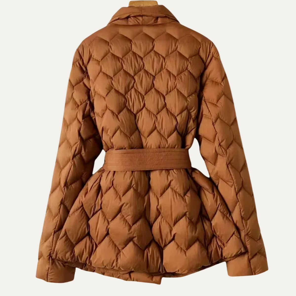 Warm Women's Padded Parka Jacket with Belt