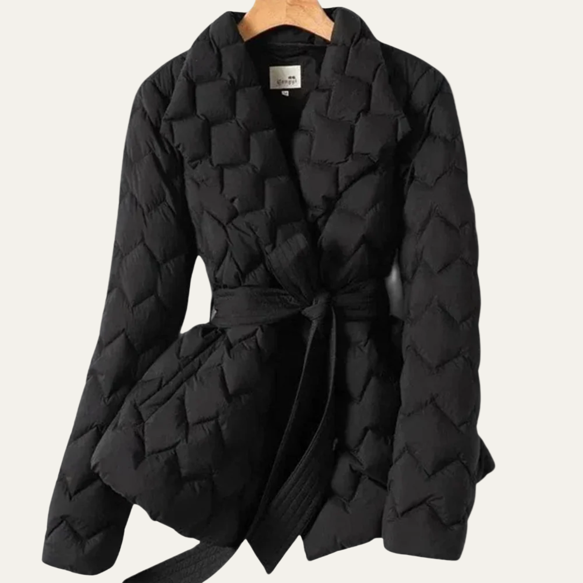 Warm Women's Padded Parka Jacket with Belt