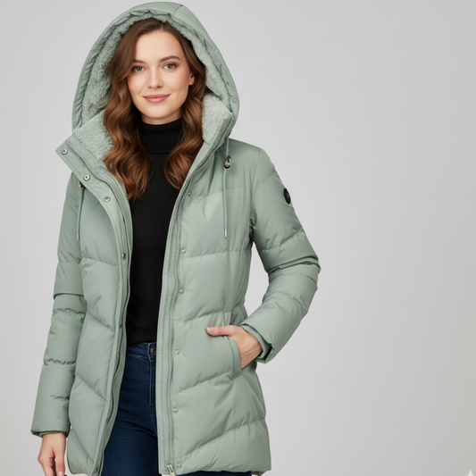 Warm Women's Hooded Puffer Winter Coat - OutfitLondon