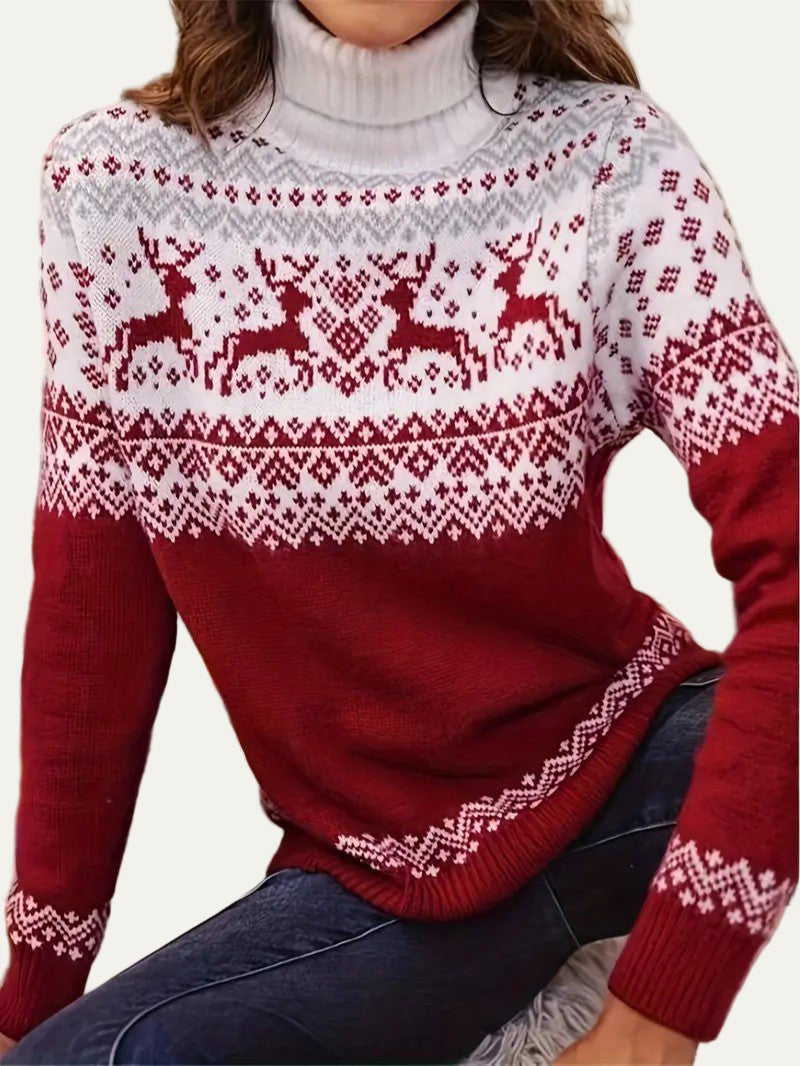 Classic Knit Christmas Turtleneck Sweater